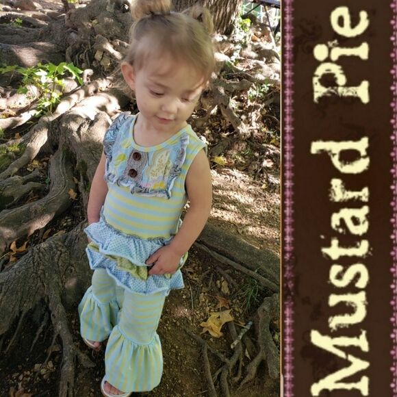 Mustard Pie Apple Blossom Longall Romper - Picture 1 of 6